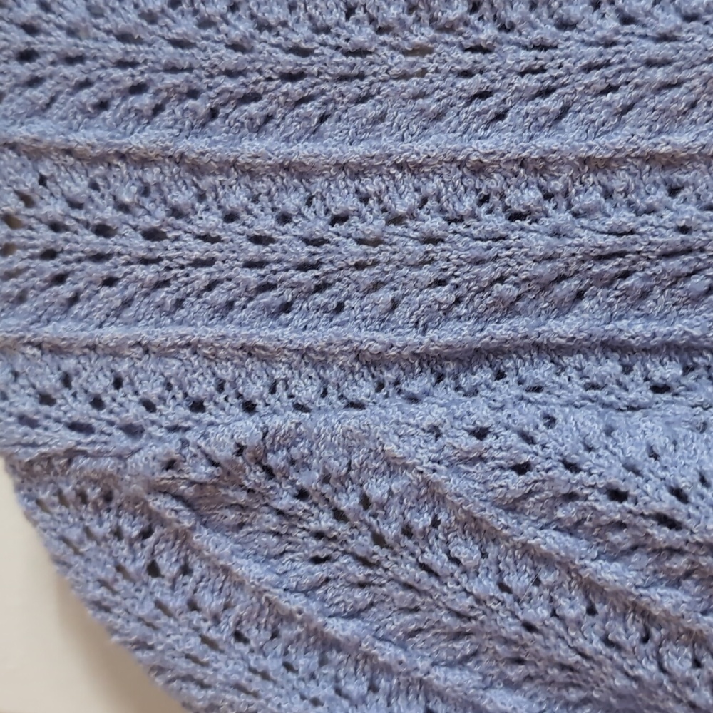 St. John Periwinkle Blue Ribbed 3/4 Sleeve Sweater - Picture 3 of 6